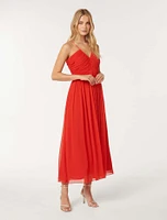 Nakita Ruched-Bodice Maxi Dress Red - 0 to 12 Women's Occasion Dresses