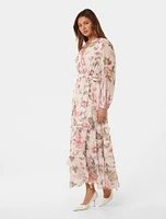 Sonia Ruffle Dress in Pink Floral Print - Size 0 to 12 - Women's Dresses