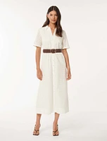 Tyler Embroidered Midi Dress White - 0 to 12 Women's Dresses