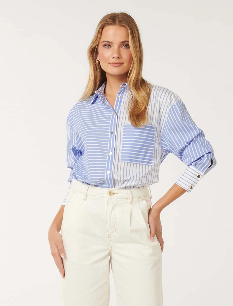 Stacy Stripe Shirt Blue - 0 to 12 Women's Shirts