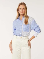 Stacy Stripe Shirt Blue - 0 to 12 Women's Shirts