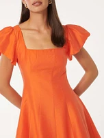 Josie Square-Neck Mini Dress Light Lilac Floral - 0 to 12 Women's Dresses