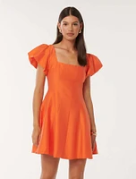 Josie Square-Neck Mini Dress Light Lilac Floral - 0 to 12 Women's Dresses