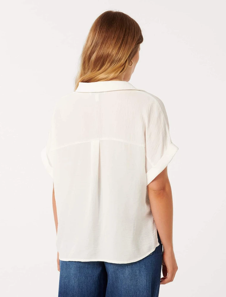 Sawyer Petite Oversized Shirt White - 0 to 12 Women's Shirts