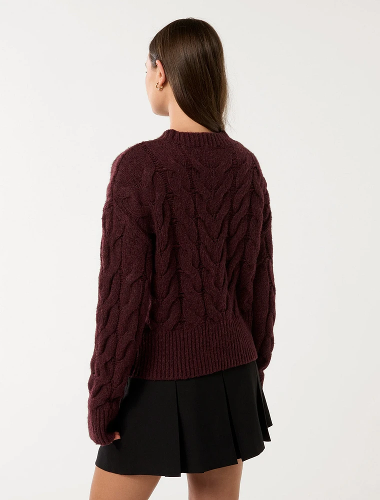 Mila Crew Neck Cable Jumper