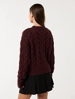 Mila Crew Neck Cable Jumper