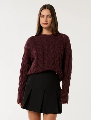 Mila Crew Neck Cable Jumper