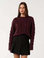 Mila Crew Neck Cable Jumper