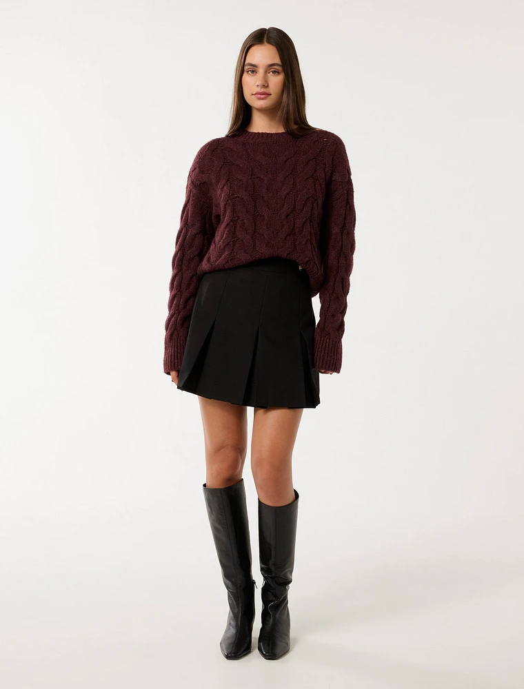 Mila Crew Neck Cable Jumper