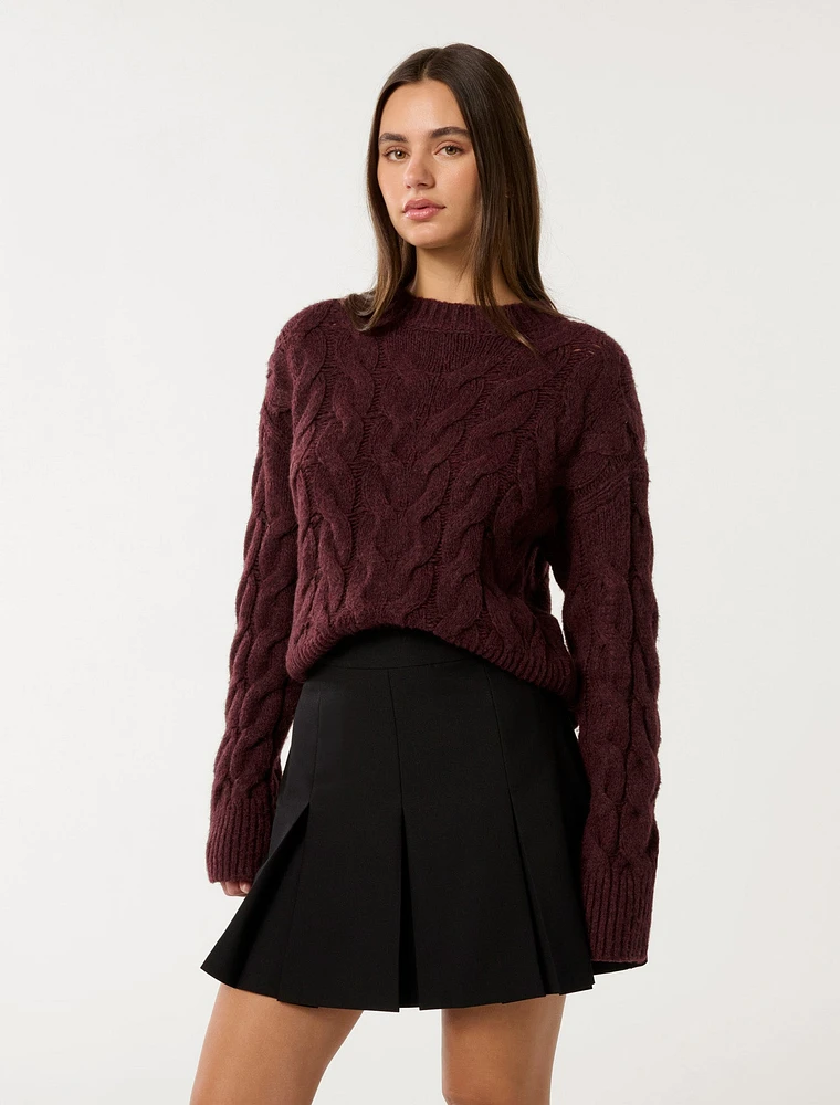 Mila Crew Neck Cable Jumper