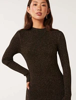 Eliza Ribbed Column Midi Dress