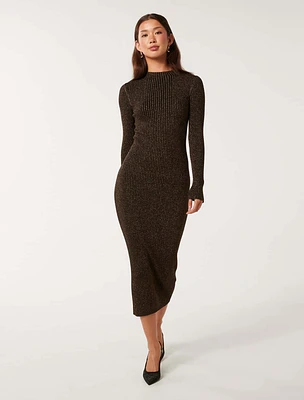 Eliza Ribbed Column Midi Dress