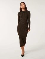 Eliza Ribbed Column Midi Dress