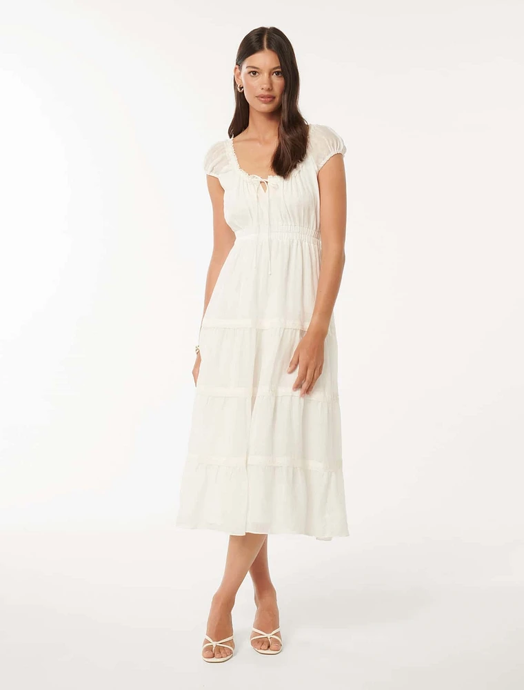 Tuscany Trim Detail Midi Dress