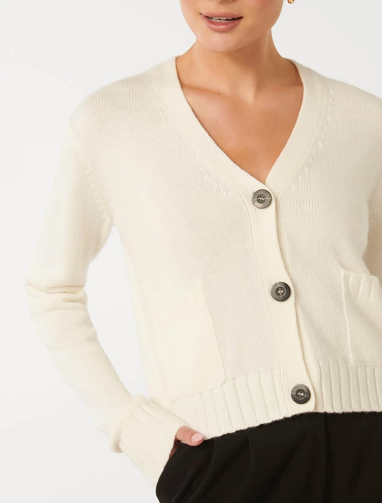 Alice Button-Through Cardigan White - 0 to 12 Women's Cardigans