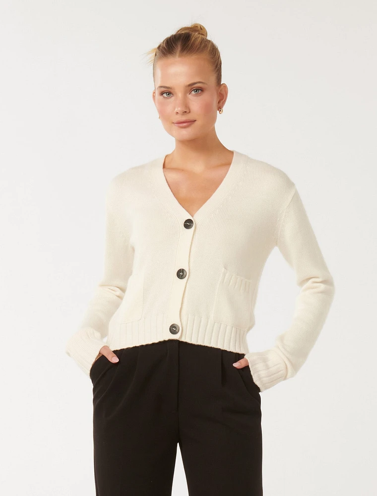 Alice Button-Through Cardigan White - 0 to 12 Women's Cardigans