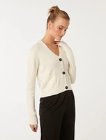 Alice Button-Through Cardigan White - 0 to 12 Women's Cardigans