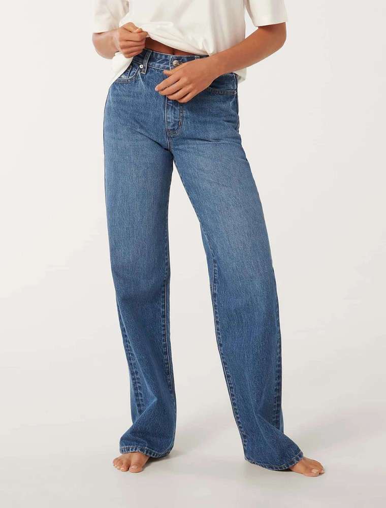 Sky Straight-Leg Jeans Mid Wash - 0 to 12 Women's