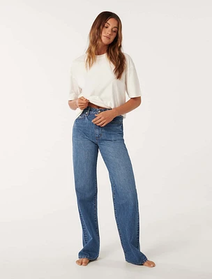 Sky Straight-Leg Jeans Mid Wash - 0 to 12 Women's