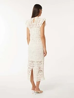 Lilly Lace Midi Dress White - 0 to 12 Women's Event Dresses