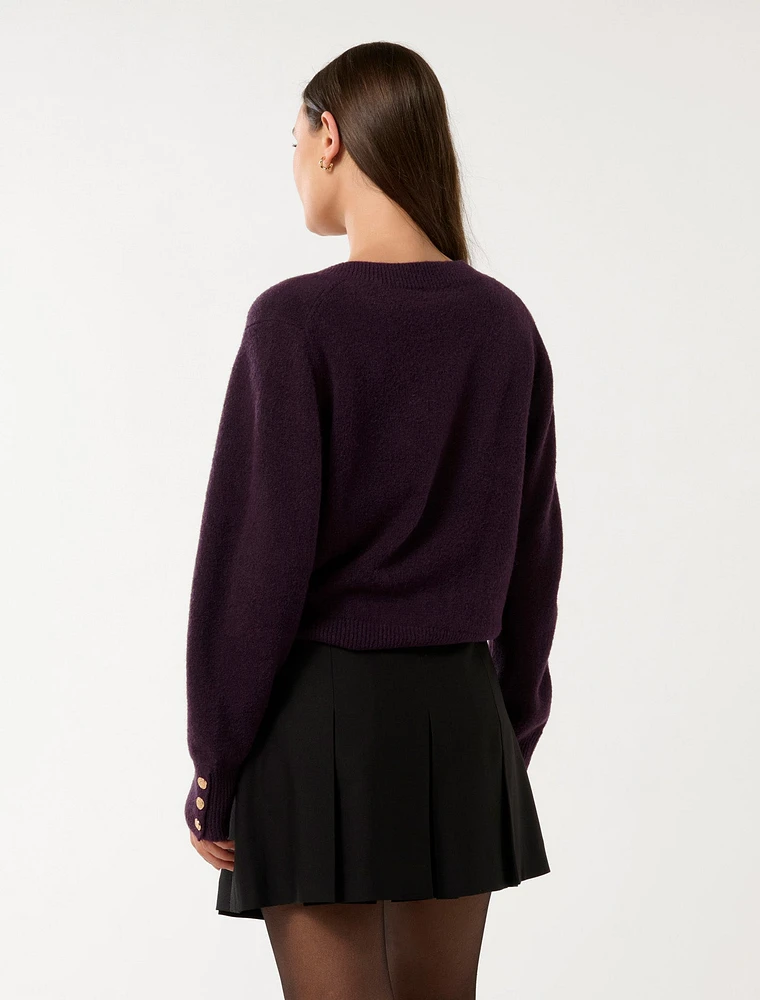 Sabrina Button Cuff Knit Jumper