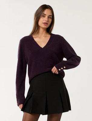 Sabrina Button Cuff Knit Jumper