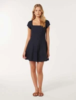 Regina Cap-Sleeve Mini Dress