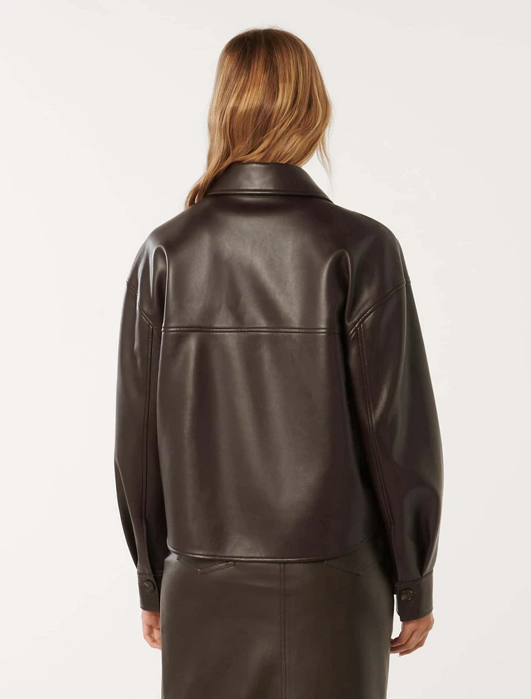 Margot Vegan Leather Shacket