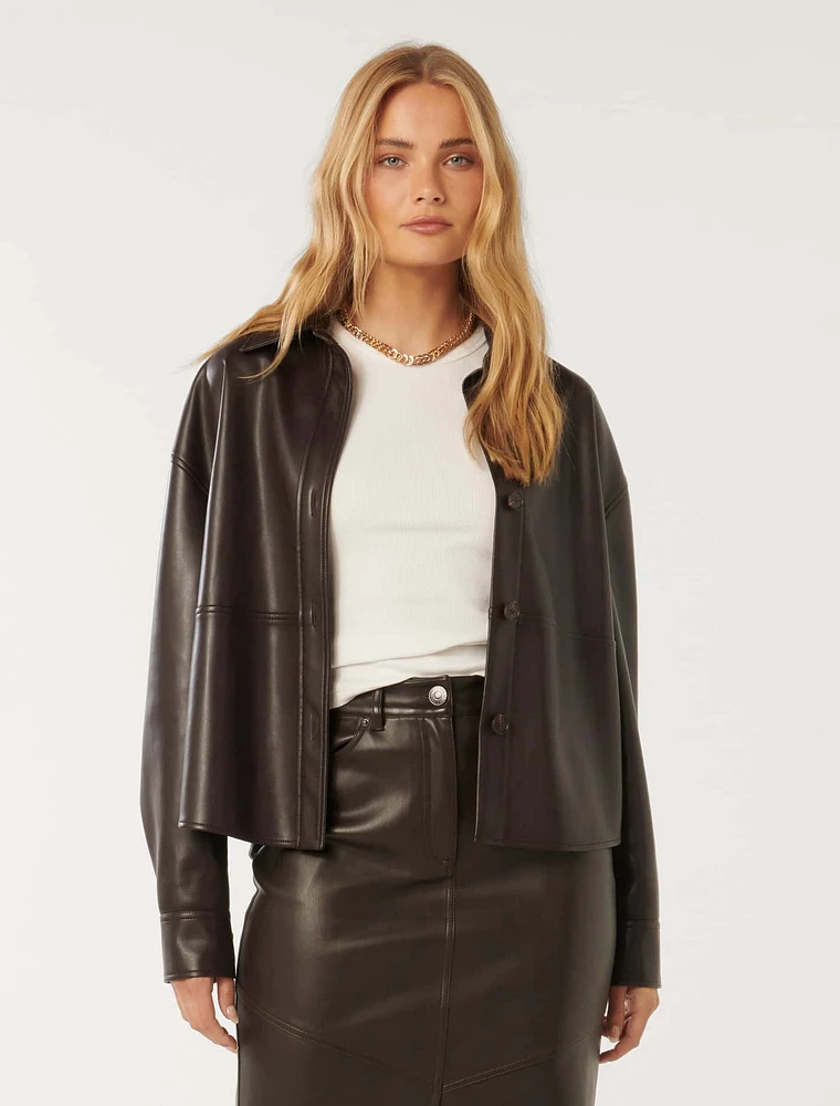 Margot Vegan Leather Shacket