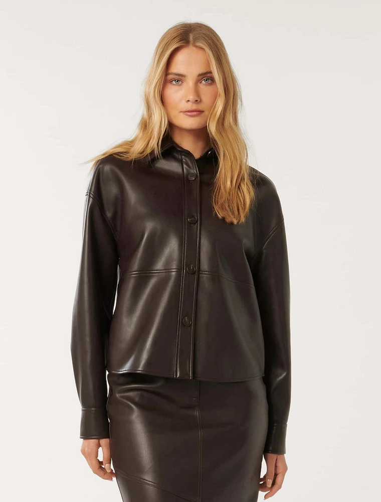 Margot Vegan Leather Shacket