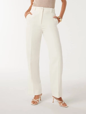 Dominique Straight-Leg Pants White - 0 to 12 Women's