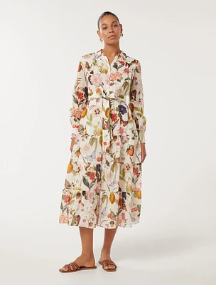 Sylvie Tiered Midi Shirt Dress