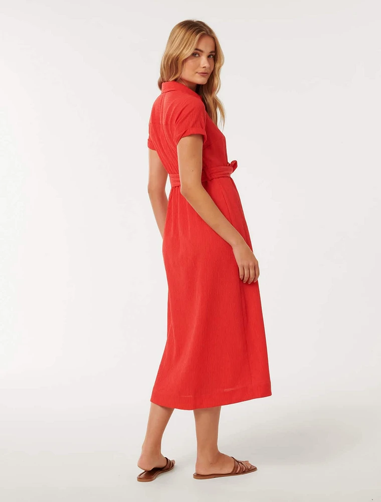 Briley Textured Shirt Dress