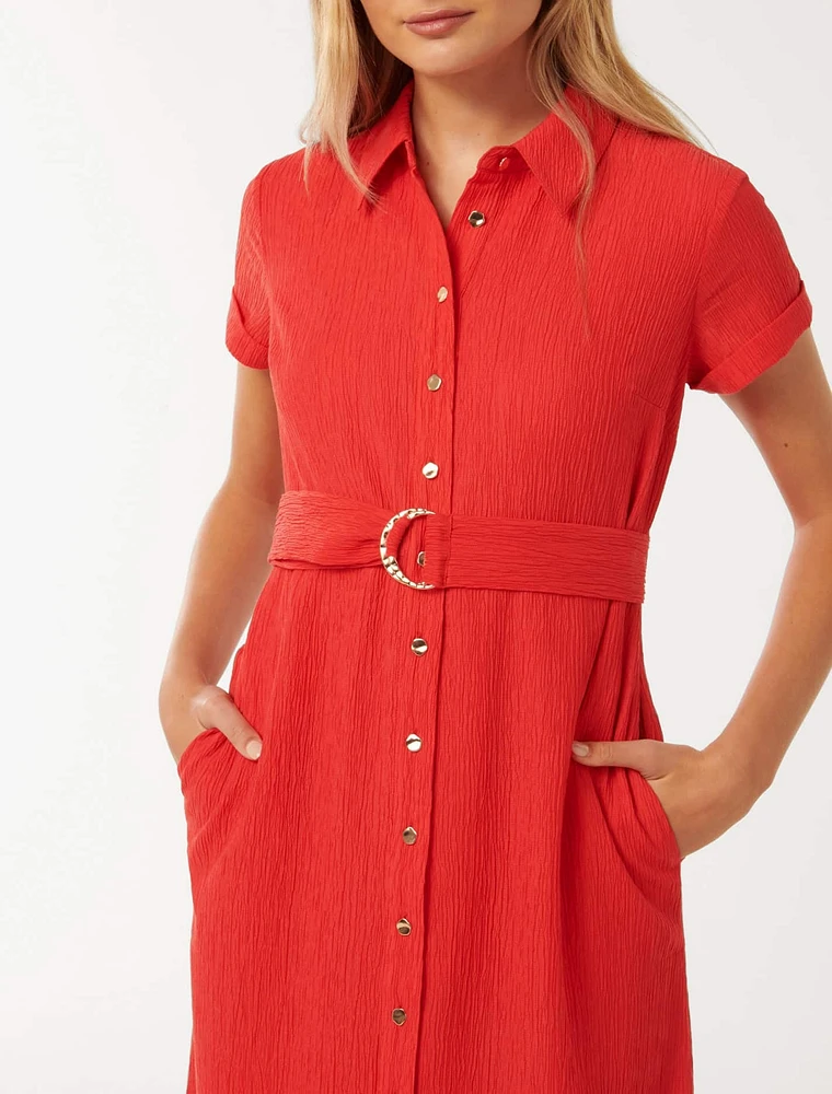 Briley Textured Shirt Dress