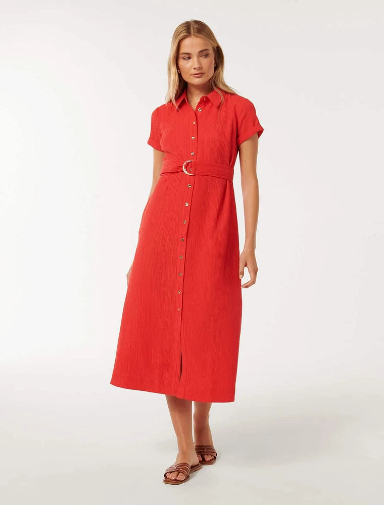 Briley Textured Shirt Dress