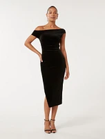 Demi Off-Shoulder Velvet Bodycon Dress