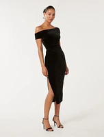 Demi Off-Shoulder Velvet Bodycon Dress