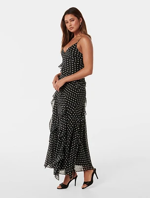 Poppy Ruffle Gown Polka Dot - 0 to 12 Women's Evening Dresses and Occasionwear