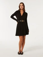 Eliana Pleated Mini Dress