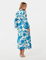 Janie Printed Midi Shirt Dress