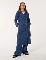 Daria Denim Trench Coat Mid Wash - 0 to 12 Women's Coats