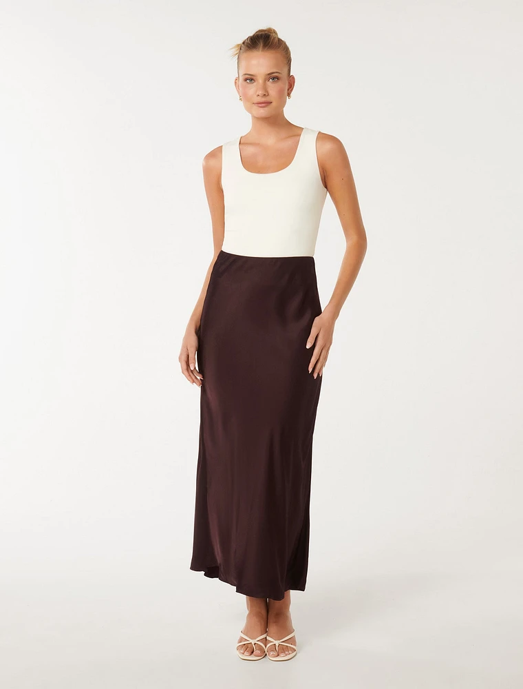 Prue Satin Midaxi Skirt