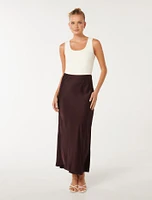 Prue Satin Midaxi Skirt