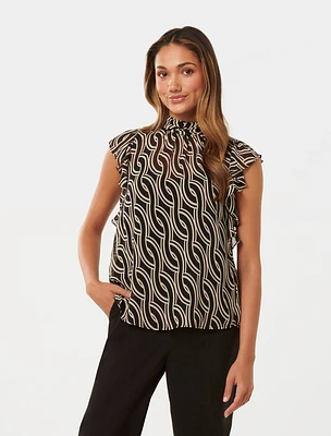 Rayne Petite High-Neck Blouse