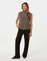 Rayne Petite High-Neck Blouse