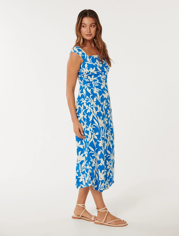 Luella Ruched Waist Midi