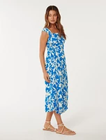 Luella Ruched Waist Midi