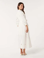 Aisha Broderie Midi Dress