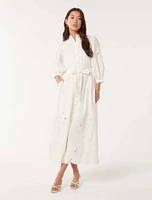 Aisha Broderie Midi Dress