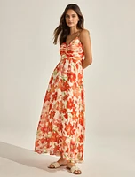 Jolie Ruched-Bodice Maxi Dress